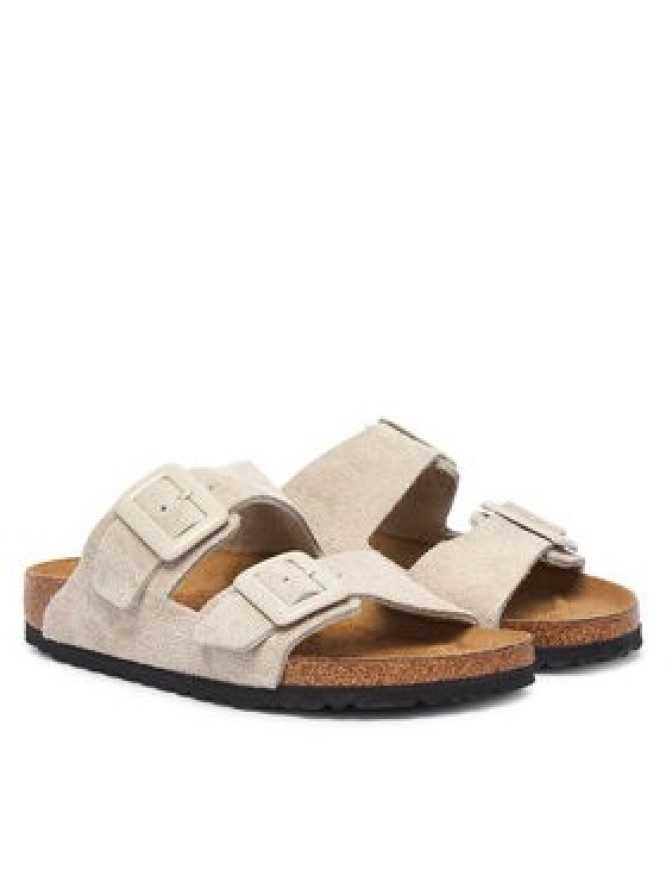 Birkenstock Klapki Arizona Cushion Buckle 1033088 Kremowy
