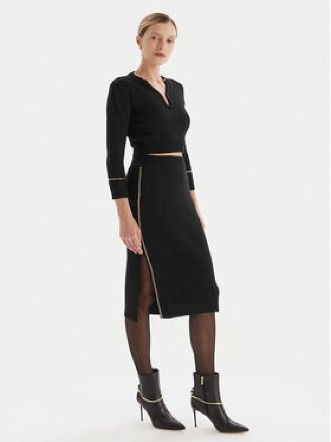 Simona Corsellini Spódnica ołówkowa A25CPGOE0101 Czarny Slim Fit