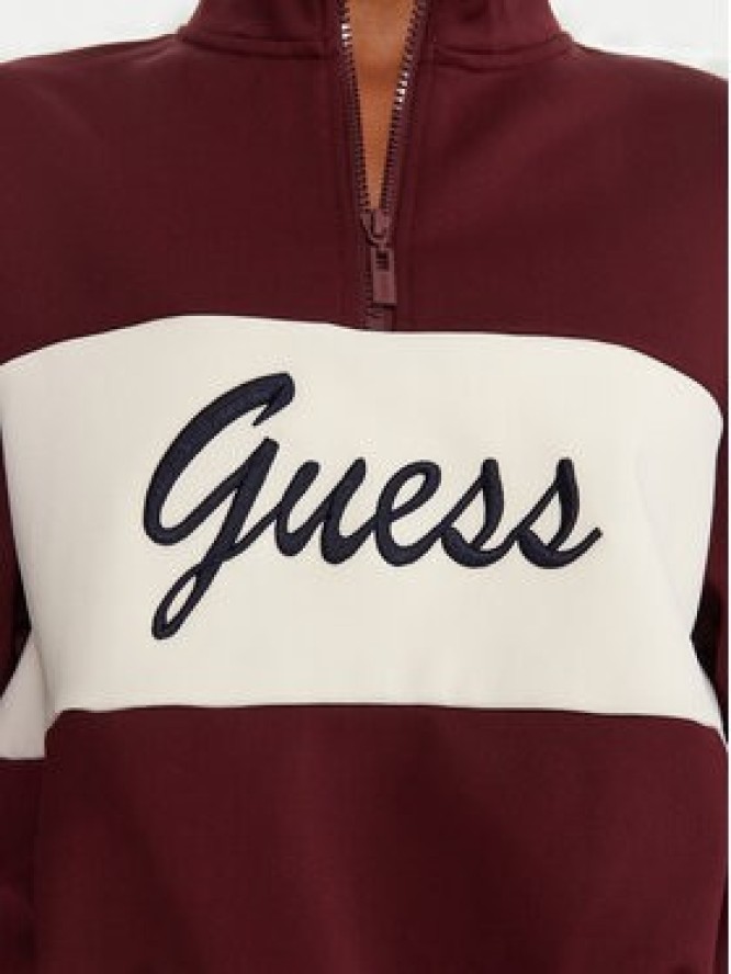 Guess Bluza V5BQ00 KCX22 Bordowy Regular Fit