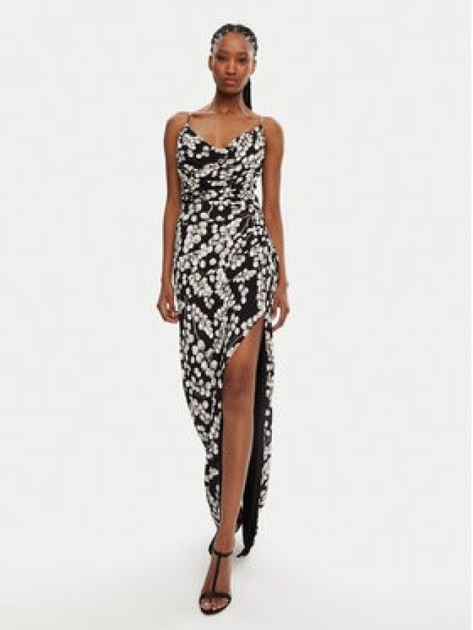 Balmain Sukienka wieczorowa DF0RN195JJ33 Czarny Regular Fit