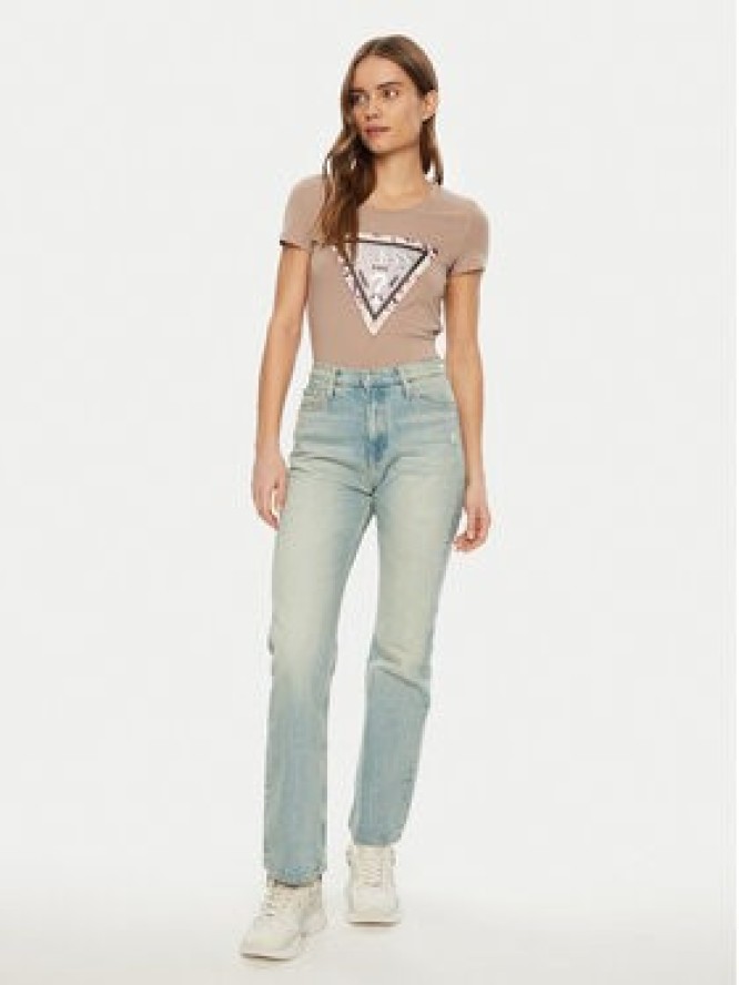 Guess T-Shirt W5RI22 J1314 Brązowy Regular Fit