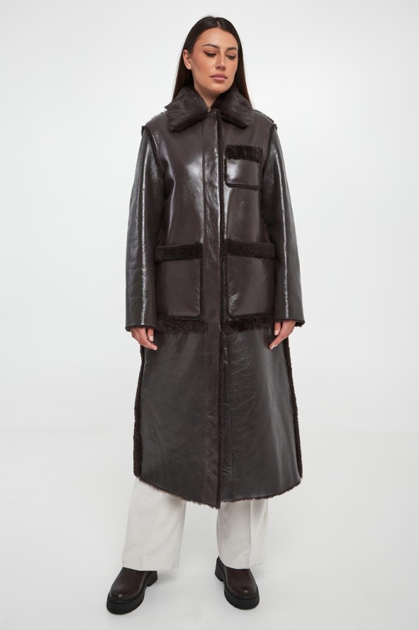 Płaszcz damski skórzany dwustronny DIEGO M