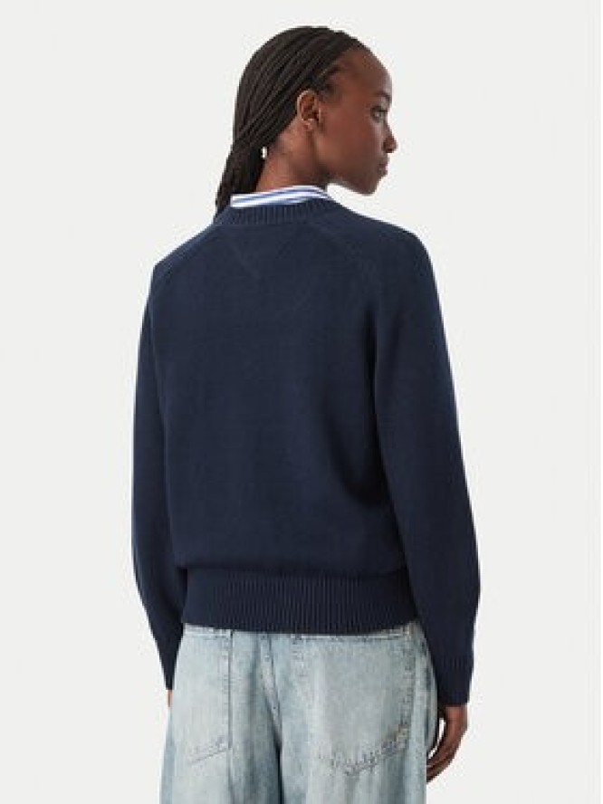 Tommy Jeans Sweter Flag DW0DW23450 Granatowy Regular Fit