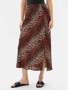 Pieces Spódnica midi Nya 17147811 Brązowy Regular Fit