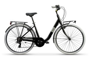 Rower Miejski PEOPLE 28" Aluminiowa rama Shimano 7 biegów Czarny połysk
