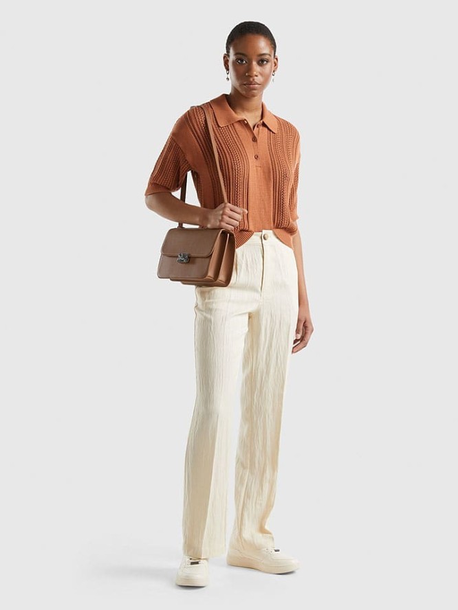 Benetton Spodnie w kolorze beżowym rozmiar: 36