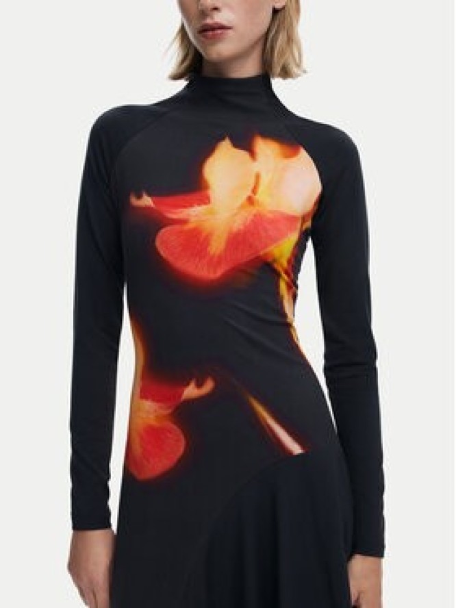 Desigual Sukienka codzienna Mila 25WWVK40 Czarny Slim Fit