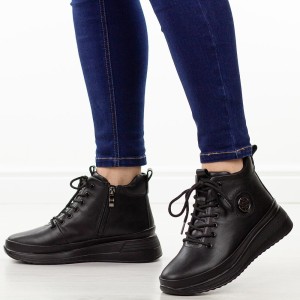 Czarne skórzane botki damskie Filippo dbt4215/25