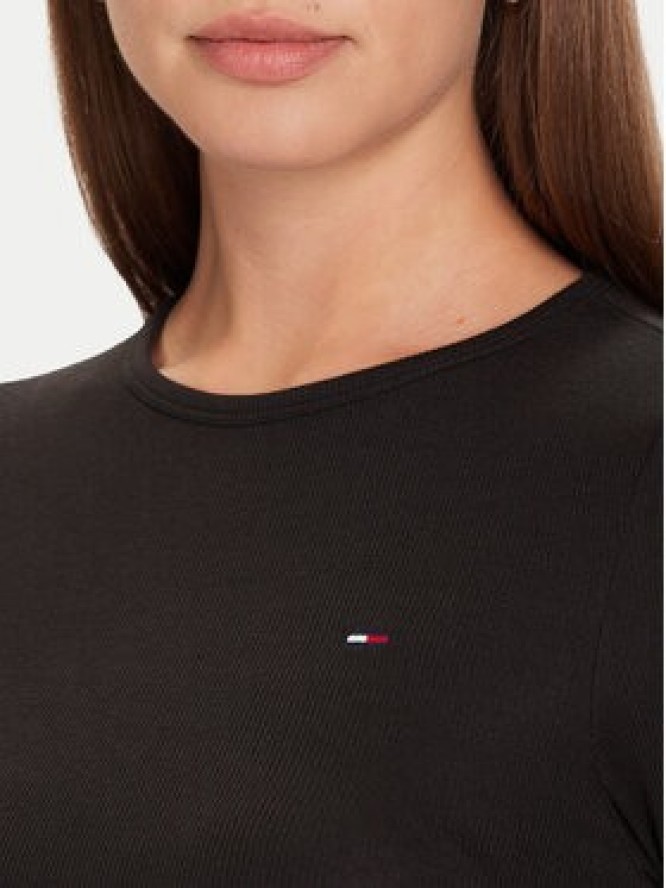 Tommy Jeans Bluzka DW0DW21568 Czarny Slim Fit