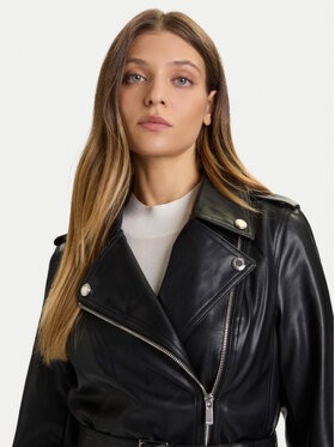 Morgan Kurtka z imitacji skóry 252-GPIL Czarny Regular Fit