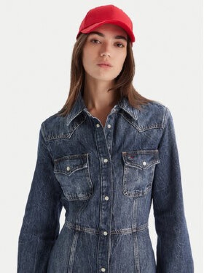 Tommy Jeans Sukienka jeansowa Western DW0DW21635 Niebieski Regular Fit