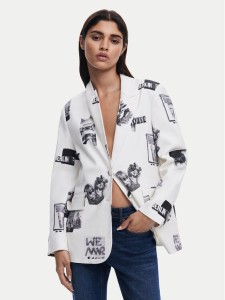 Desigual Marynarka 25SWEW15 Biały Regular Fit
