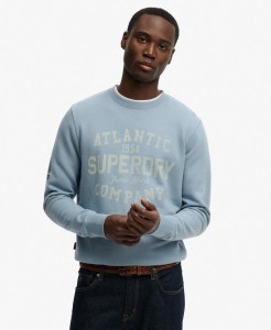 superdry Coastal Relaxed Sweatshirt – 100% bawełna, Washed Denim Blue