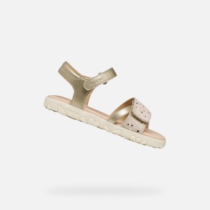 Sandały GEOX J SANDAL HAITI Złoty