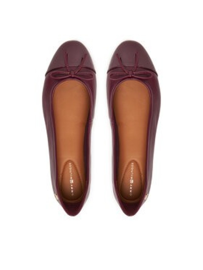Tommy Hilfiger Baleriny Patent Toe-Cap FW0FW08830 Bordowy