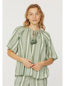 SisterS point Bluzka w kolorze zielono-kremowym rozmiar: S