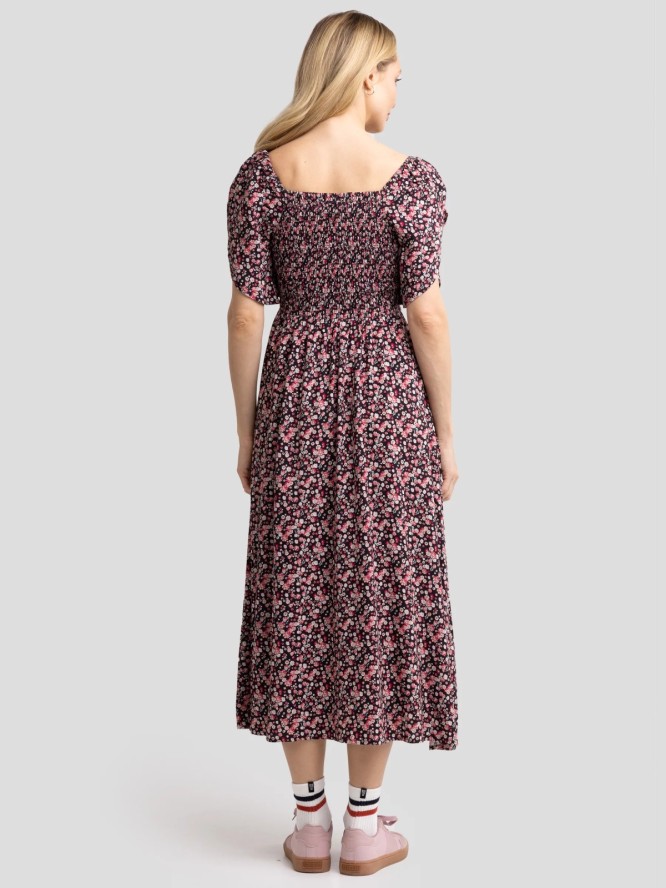 Sukienka damska midi z wiskozy z motywem kwiatowym Bler 000