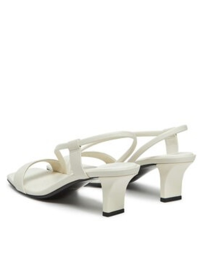 Calvin Klein Sandały Heel Sandal 50 Squared Lth HW0HW02534 Biały
