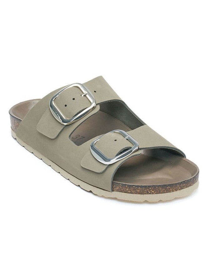 Mandel Skórzane klapki w kolorze szarym rozmiar: 40