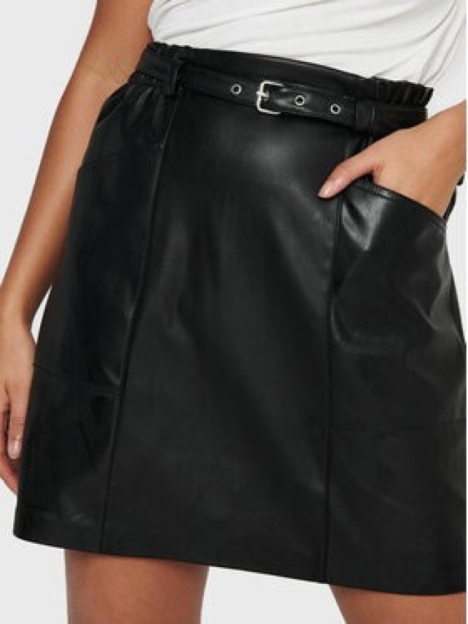 ONLY Spódnica z imitacji skóry Heidi 15229099 Czarny Regular Fit