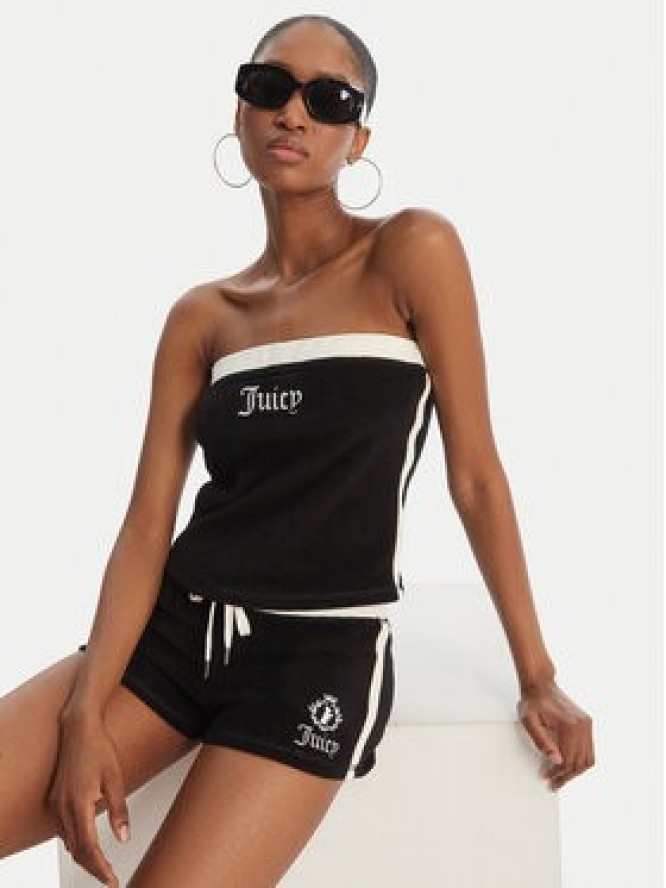 Juicy Couture Top Applique Terry JCWSC126314 Czarny Slim Fit