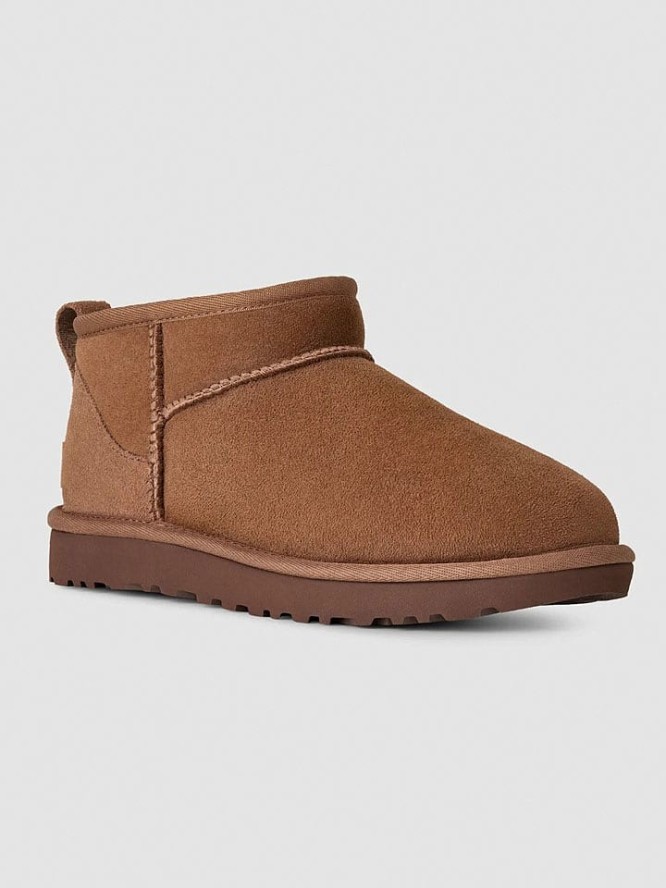 UGG Botki "Ultra Mini" w kolorze brązowym ze skóry owczej rozmiar: 37