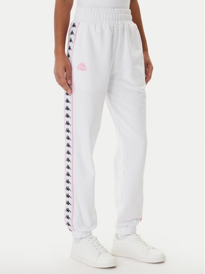 Kappa Spodnie dresowe Banda Adina 321Y8EW Biały Regular Fit