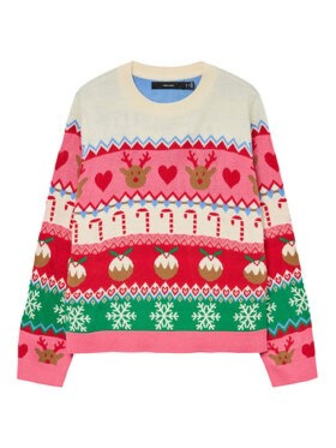 Vero Moda Sweter New Christmas 10334011 Kolorowy Regular Fit