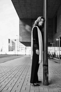 Szal z frędzlami ecru