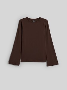 4F Longsleeve slim damski - brązowy L