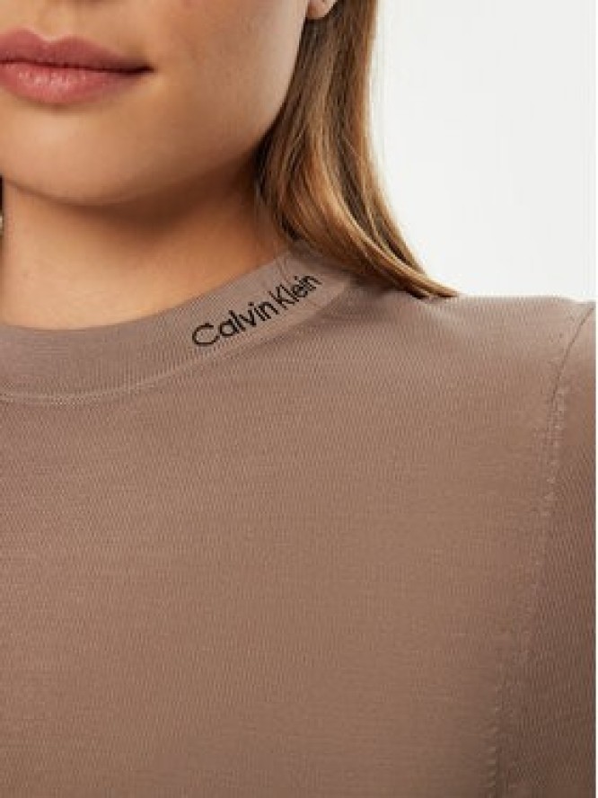 Calvin Klein Jeans Sukienka codzienna Smooth J20J224831 Beżowy Slim Fit