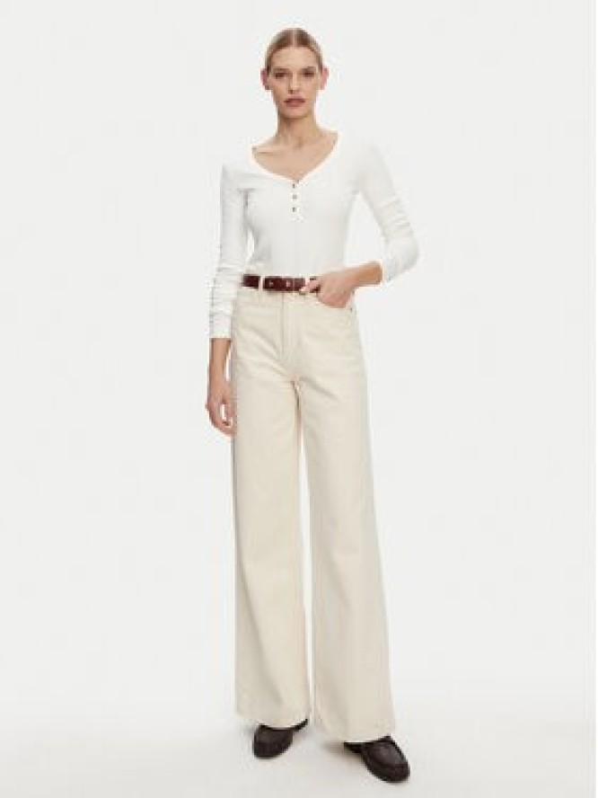 Tommy Hilfiger Bluzka Henley WW0WW43905 Biały Slim Fit