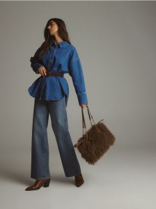 Torebka z imitacji futra - brązowy