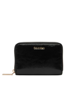 Calvin Klein Portfel Foil Glossy Square Zip Around LV04F1201G Czarny