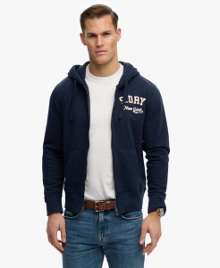 superdry Vintage Athletic Zip Hoodie bluza z kapturem loose fit – ECLIPSE NAVY