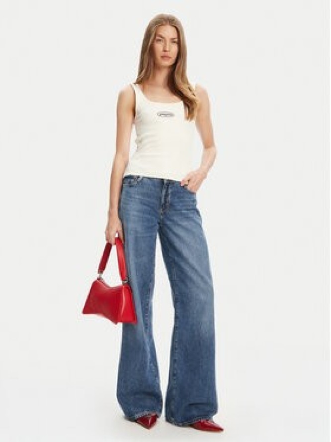 Guess Jeans Top W5YP35 KA0H1 Écru Regular Fit