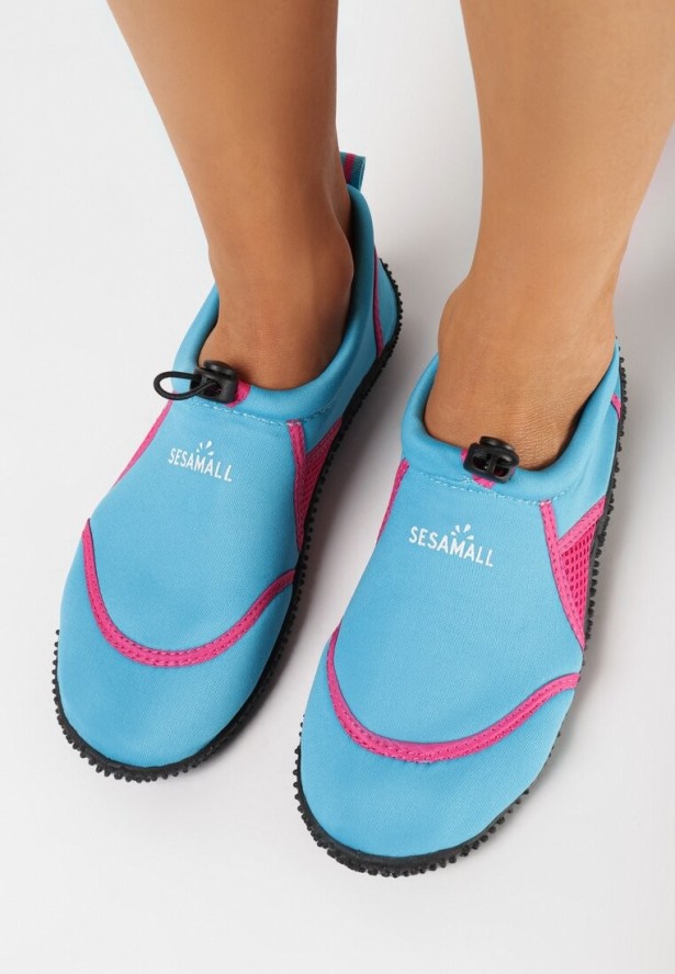 Niebiesko-Fuksjowe Elastyczne Buty Sportowe do Wody Ralvie