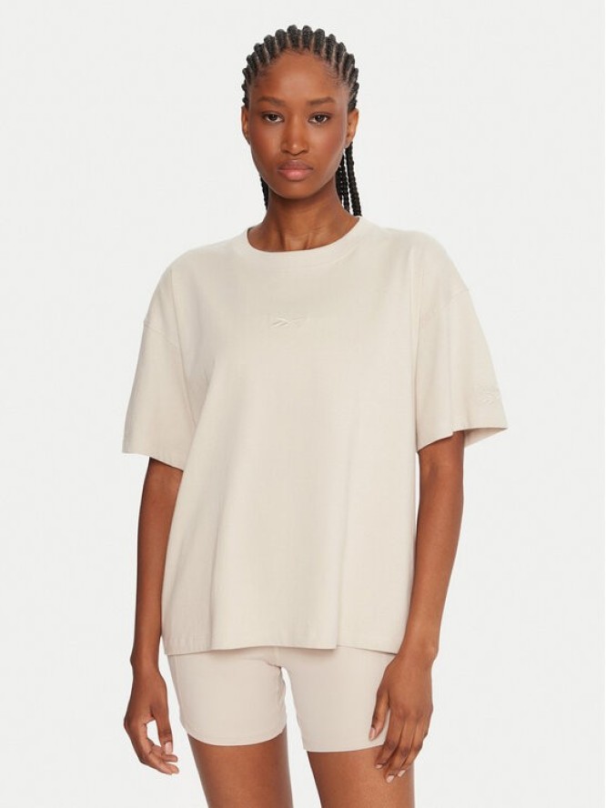Reebok T-Shirt RK25315CCW Beżowy Regular Fit