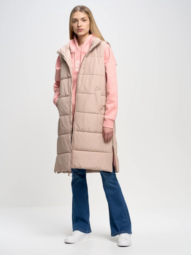 Kamizelka damska pikowana beżowa Nemuna 801