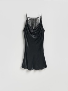 Sukienka mini z wiskozy - czarny