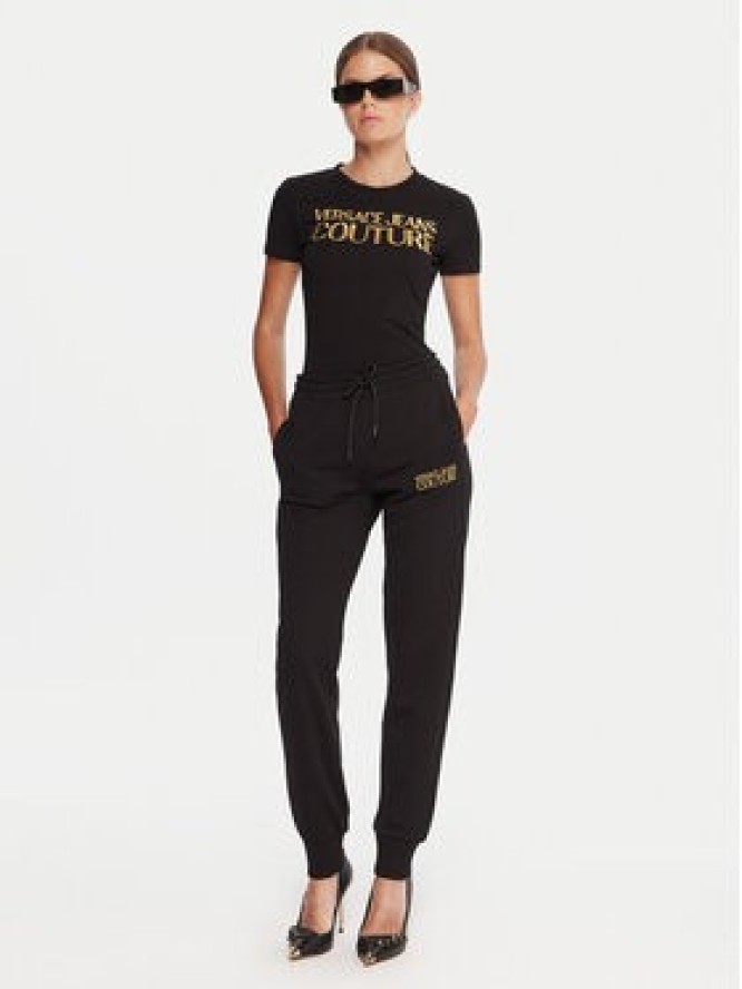 Versace Jeans Couture T-Shirt 79HAHT02 CJ03T Czarny Regular Fit