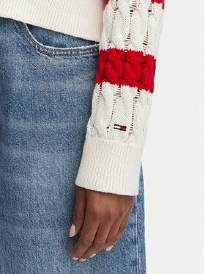 Tommy Jeans Sweter DW0DW22926 Czerwony Loose Fit