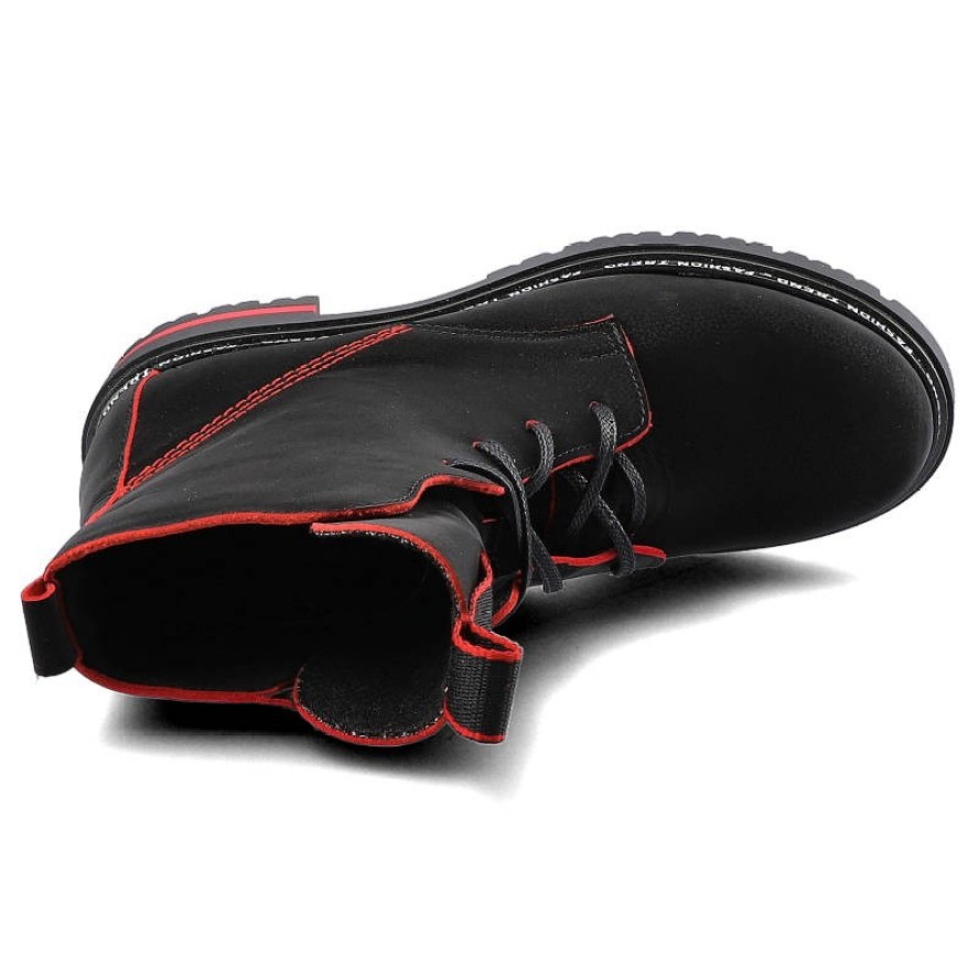 Czarne Botki Lemar Damskie Wygodne Obuwie