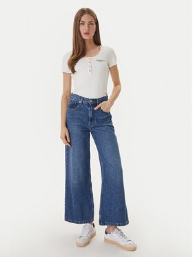 Guess T-Shirt GUESS x NORTH SAILS W6GP01 K2658 Écru Regular Fit