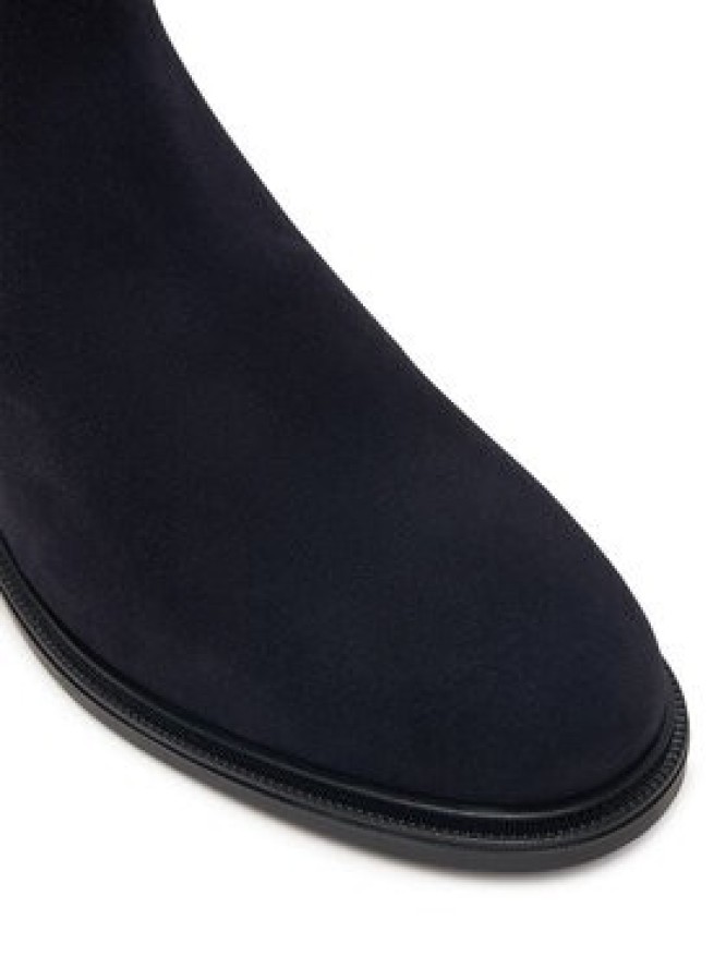 Tommy Hilfiger Sztyblety Enamel Flag Suede Ankle Chelsea FW0FW09575 Granatowy