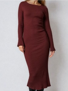 Sukienka maxi - bordowy