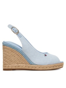 Tommy Hilfiger Espadryle Flag High Wedge Espad Slingback FW0FW09343 Błękitny