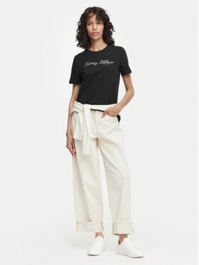 Tommy Hilfiger T-Shirt Script WW0WW43459 Czarny Regular Fit