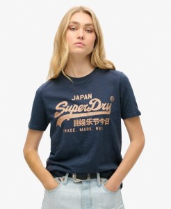 superdry T-shirt Metallic Vl Relaxed damska bawełniana