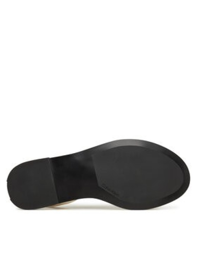 Calvin Klein Sandały Flat Sandal W/Ck Hw - Lth HW0HW02367 Écru